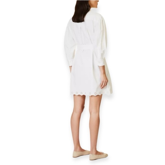 MAX MARA Corinto Linen Blend White Button Down Belted Shirt Dress Size L NEW - Picture 12 of 16